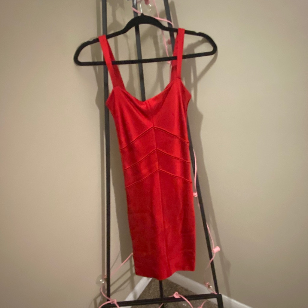 Barron Duquette Bandage Red Sleeveless Dress